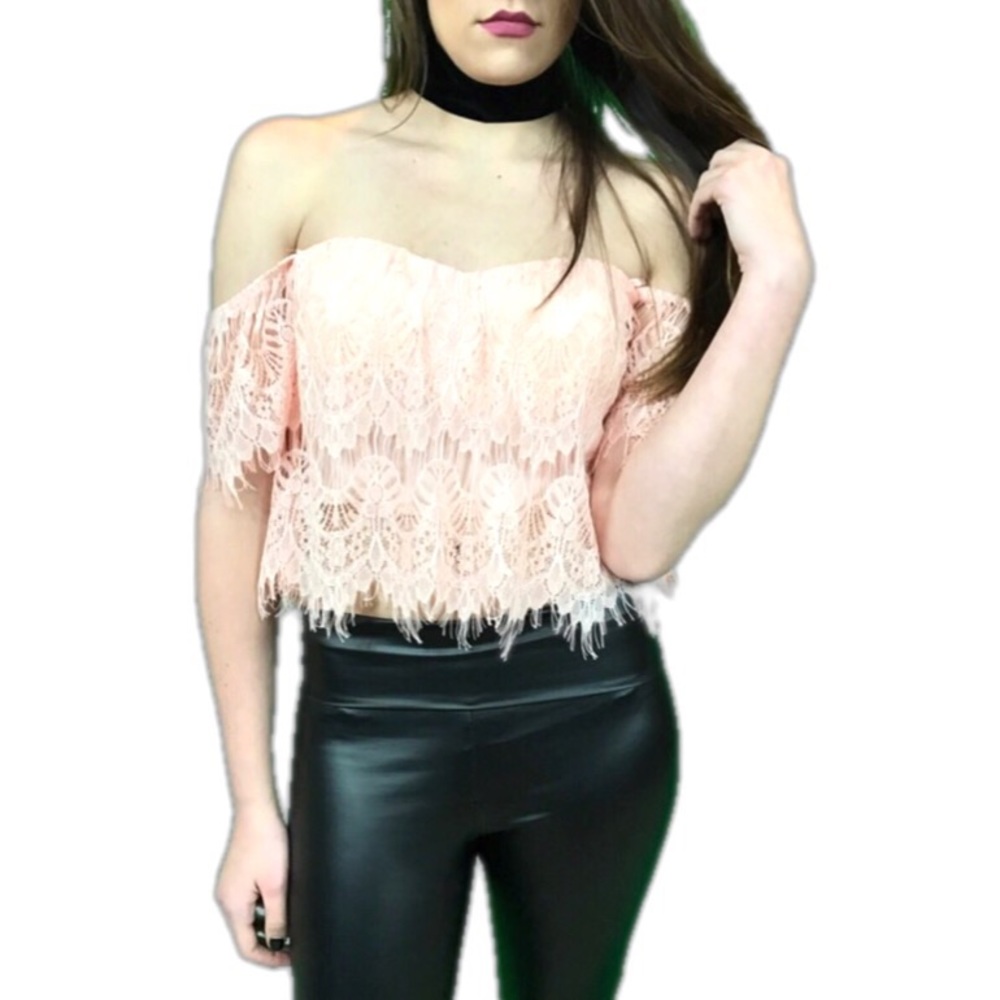 Lace Off Shoulder Blouse - Picture 4 of 7